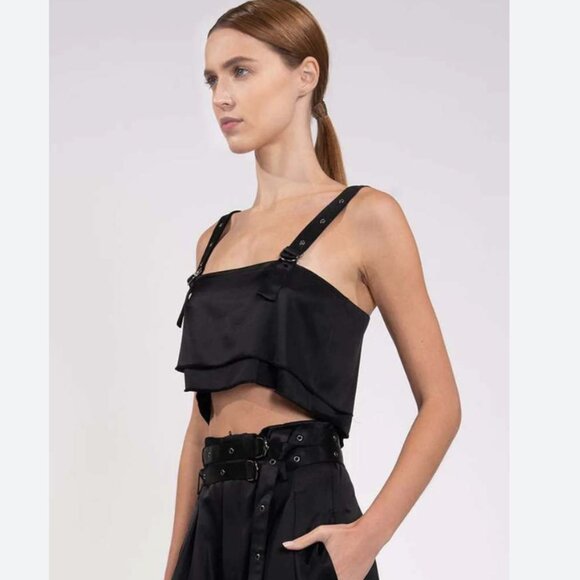 NONchalant Label Freya Crop Top in Black Non Chalant Size Small - Picture 2 of 14